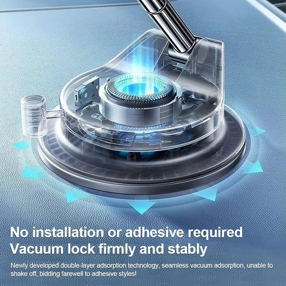 Clear vacuum attachment with text on a blue background