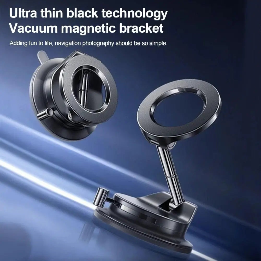 Ultra thin black technology vacuum magnetic bracket on a blue background